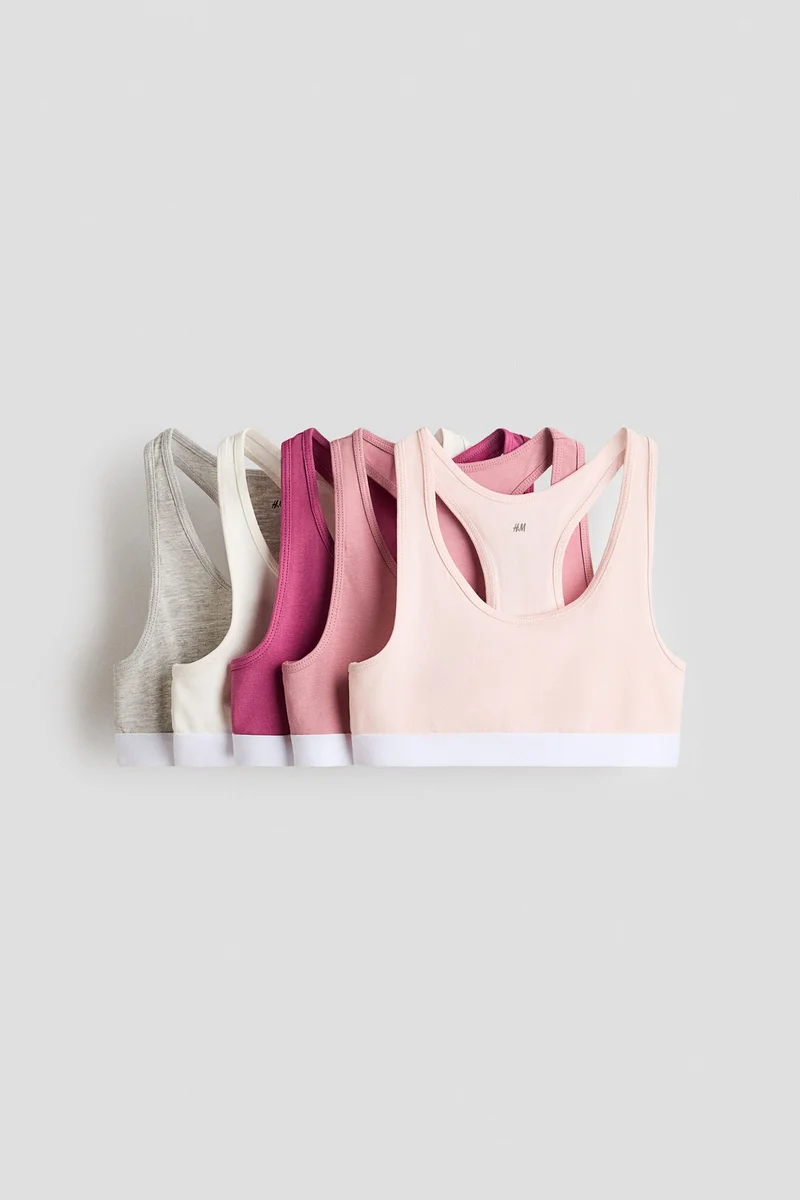 H&M 5-pack cotton crop tops